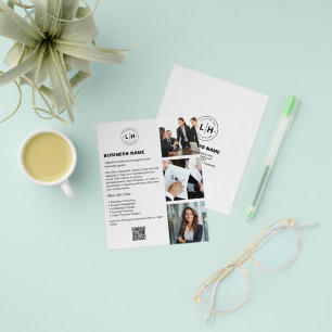 Logo Foto QR Weiß Professionell Geschäftlich Flyer