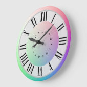 Logo Foto Rainbow Disks Römische Numerale Marker Große Wanduhr (Winkel)