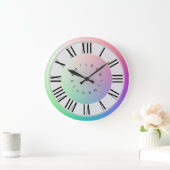 Logo Foto Rainbow Disks Römische Numerale Marker Große Wanduhr (Zuhause)