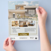 Logo Foto Real Anwesen Open House Vorlage Flyer (Hand)
