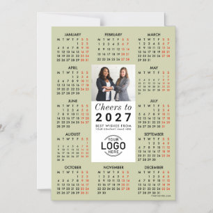 Logo-Foto-Sage-Grün-Kalender 2027 Magnetkarte Magneteinladung