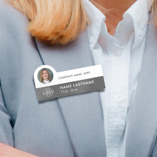 Logo-Foto Stilvoll Graues weißes Unternehmen Namensschild