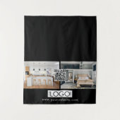 Logo Foto Table Runner Banner Real Anwesen QR Code Wandteppich (Vorderseite)