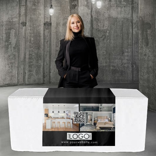 Logo Foto Table Runner Banner Real Anwesen QR Code Wandteppich