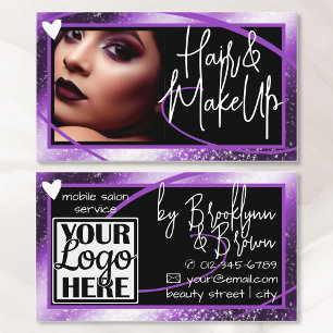 Logo Foto Vorlage Stilvolle Lilac Rahmen Herz Luxe Visitenkarte