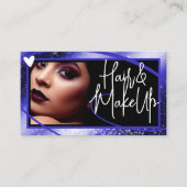 Logo Foto Vorlage Stilvolles Blue Frame Herz Luxe Visitenkarte (Vorderseite)