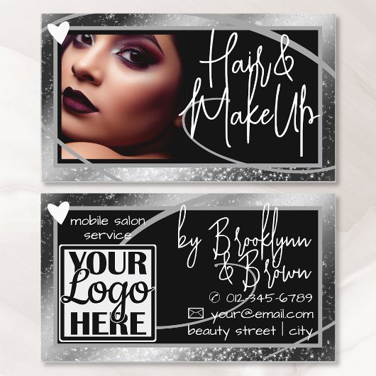 Logo Foto Vorlage Stilvolles Graues Rahmen Herz Lu Visitenkarte