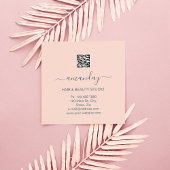 Logo-Friseur Makeup Artist Blue QR Code Blank Quadratische Visitenkarte