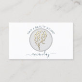 Logo Friseur Makeup Artist Blue QR Code Weiß Visitenkarte (Vorderseite)