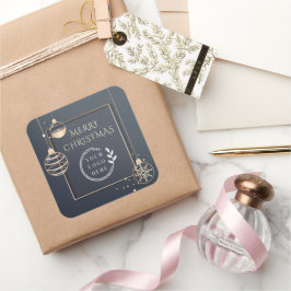 Logo Frohe Weihnachtsfeiertage Corporate Moderne Quadratischer Aufkleber