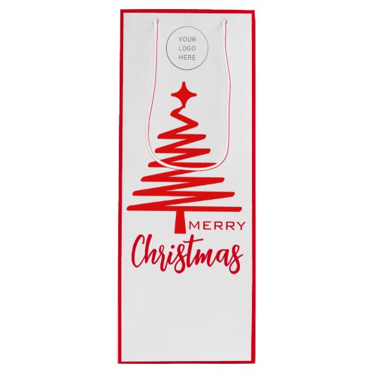Logo Frohe Weihnachtsweintasche Geschenktüte Für Weinflaschen (Vorderseite)