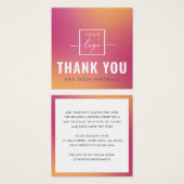 Logo fuchsia Square Geschäft danke einfügen Karte (Vorne & Hinten)