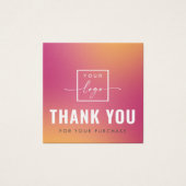 Logo fuchsia Square Geschäft danke einfügen Karte (Vorderseite)
