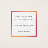 Logo fuchsia Square Geschäft danke einfügen Karte (Rückseite)