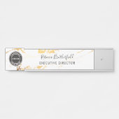 Logo-Führungskraft Gold-Marmor-Muster hinzufügen Türschild (Vorderseite )