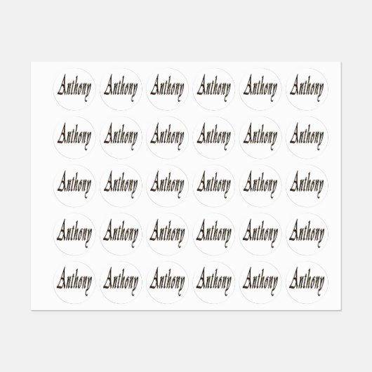 Logo für Anthony Name, Etiketten (Blatt)