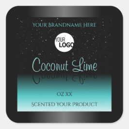 Logo für Aquamarine schwarze Ombre-Produkte Soft G Quadratischer Aufkleber