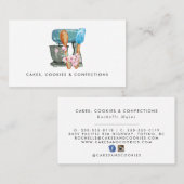 Logo für Aquarellbäckerei | Floral Business Card Visitenkarte (Vorne/Hinten)