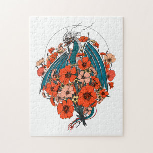 Logo für asiatische Drachen Puzzle