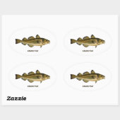 Logo für atlantische Kabeljau Ovaler Aufkleber (Blatt)