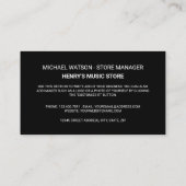 Logo für Aufnahmen, Musik-Store Visitenkarte (Rückseite)