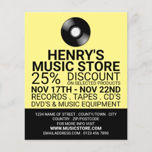 Logo für Aufnahmen, Musik-Store-Werbung Flyer