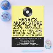 Logo für Aufnahmen, Musik-Store-Werbung Flyer (Einzeln)