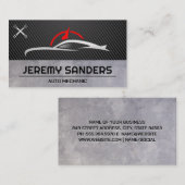 Logo für Auto | Schraubenschlüssel | Kohlenstofffa Visitenkarte (Vorne/Hinten)