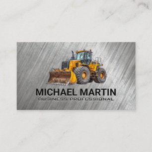 Logo für Bagger für schwere Maschinen Metallhint Visitenkarte