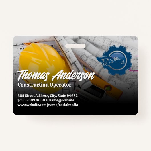 Logo für Baufahrzeuge | Blueprints Ausweis (Vorderseite)