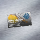 Logo für Baufahrzeuge | Blueprints Magnetische Visitenkarte (Beispiel)