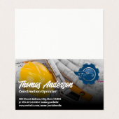 Logo für Baufahrzeuge | Blueprints Visitenkarten (Außenseite Aufgefaltet)