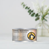 Logo für Baufahrzeuge | Metall Visitenkarte (Stehend Vorderseite)