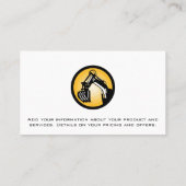 Logo für Baumaschinen | Holzstäbe schneiden Visitenkarte (Rückseite)