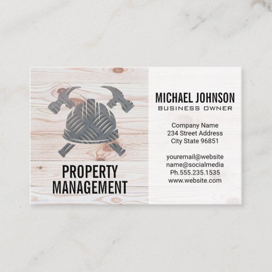 Logo für Baustahl | Holz Visitenkarte (Vorderseite)