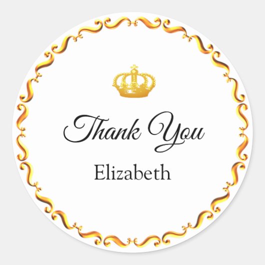 Logo für benutzerdefinierte Krone Vielen Dank für  Runder Aufkleber (Vorderseite)