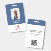 Logo für benutzerdefinierte Mitarbeiter, Foto, Qr- Ausweis (Vorder- & Rückseite)