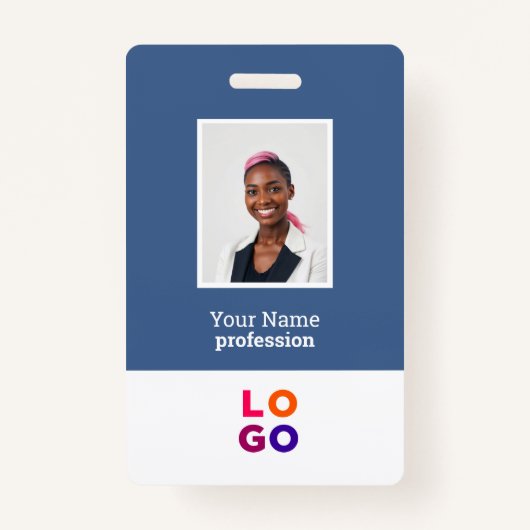 Logo für benutzerdefinierte Mitarbeiter, Foto, Qr- Ausweis (Vorderseite)