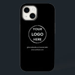 Logo für benutzerdefinierte schwarze Unternehmen Case-Mate iPhone 14 Hülle<br><div class="desc">Werben Sie Ihre Marke mit diesem anpassbaren OtterBox Iphone 14 Pro Case. Dieses Design enthält Ihr eigenes Logo und Social Media-Informationen sowie einen Raum für eine benutzerdefinierte Homepage-Adresse. Ideal für Werbegeschenke, Messen und andere Werbeveranstaltungen. Benötigen Sie Hilfe bei der Personalisierung? Kontaktieren Sie uns, indem Sie den unten stehenden Nachrichtenkopf benutzen,...</div>