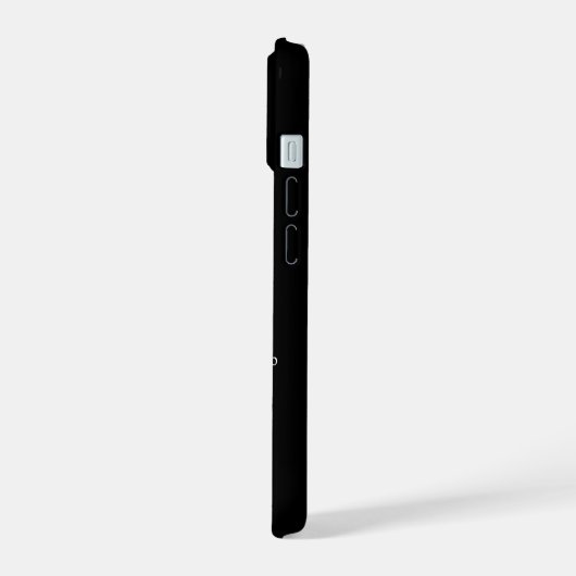 Logo für benutzerdefinierte schwarze Unternehmen iPhone 15 Hülle (Linke Seite)