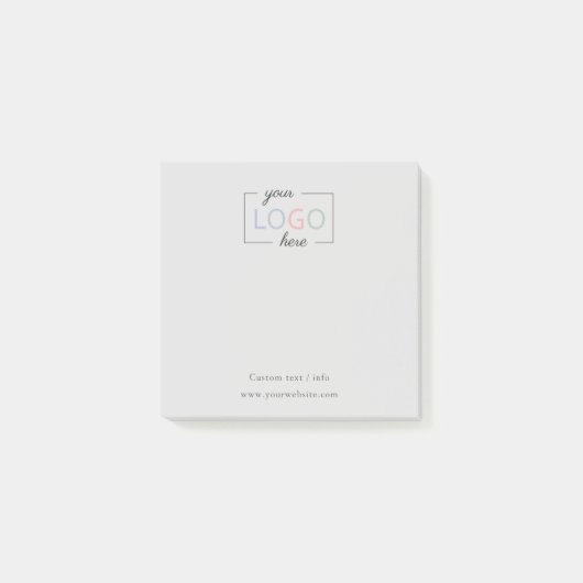 Logo für benutzerdefinierte Unternehmen Grau-Post- Post-it Klebezettel (Vorderseite)