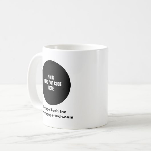 Logo für benutzerdefinierte Unternehmen | Name | S Kaffeetasse (Vorderseite Links)