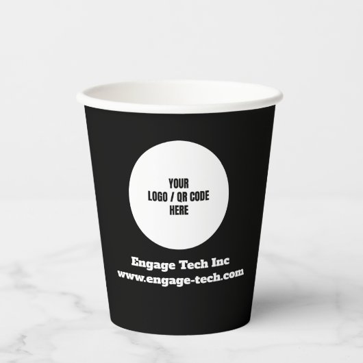 Logo für benutzerdefinierte Unternehmen | Name | S Pappbecher (Vorderseite)