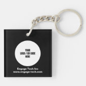 Logo für benutzerdefinierte Unternehmen | Name | S Schlüsselanhänger (Rückseite)