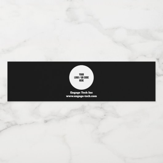 Logo für benutzerdefinierte Unternehmen | Name | S Wasserflaschenetikett (Einzelnes Label)