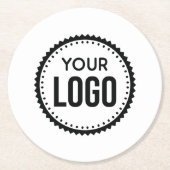 Logo für benutzerdefinierte Unternehmen Runder Pappuntersetzer (Vorderseite)