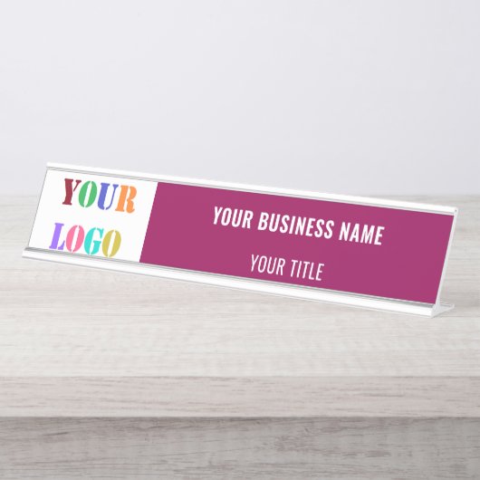Logo für benutzerdefinierte Unternehmen Schreibtischnamensplakette (Vorderseite )