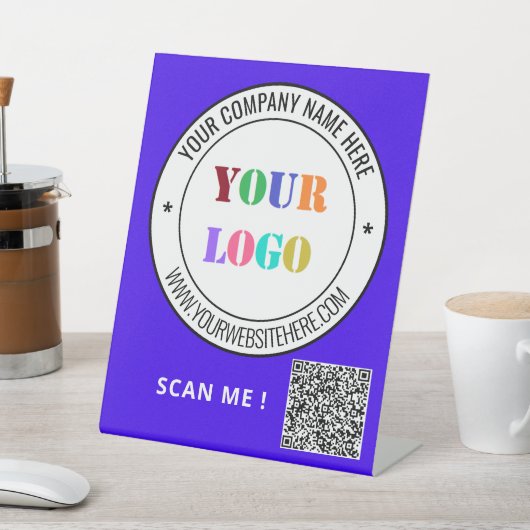 Logo für benutzerdefinierte Unternehmen und QR-Cod Sockelschild (In SItu)