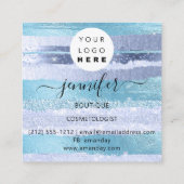 Logo für berufliche Makeup-Künstler-Rose Quadratische Visitenkarte (Rückseite)