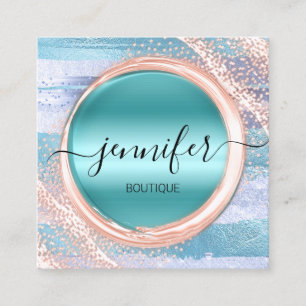 Logo für berufliche Makeup-Rose Quadratische Visitenkarte